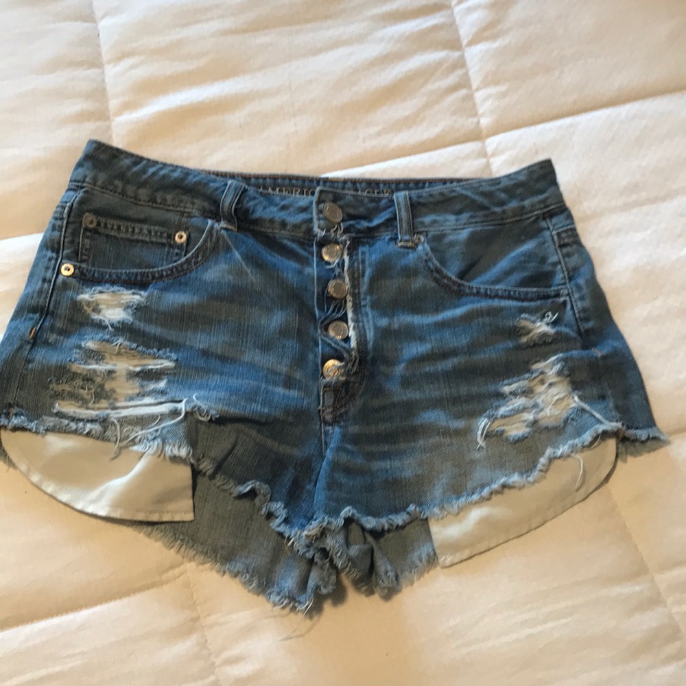 American eagle hi-rise festival jean shorts